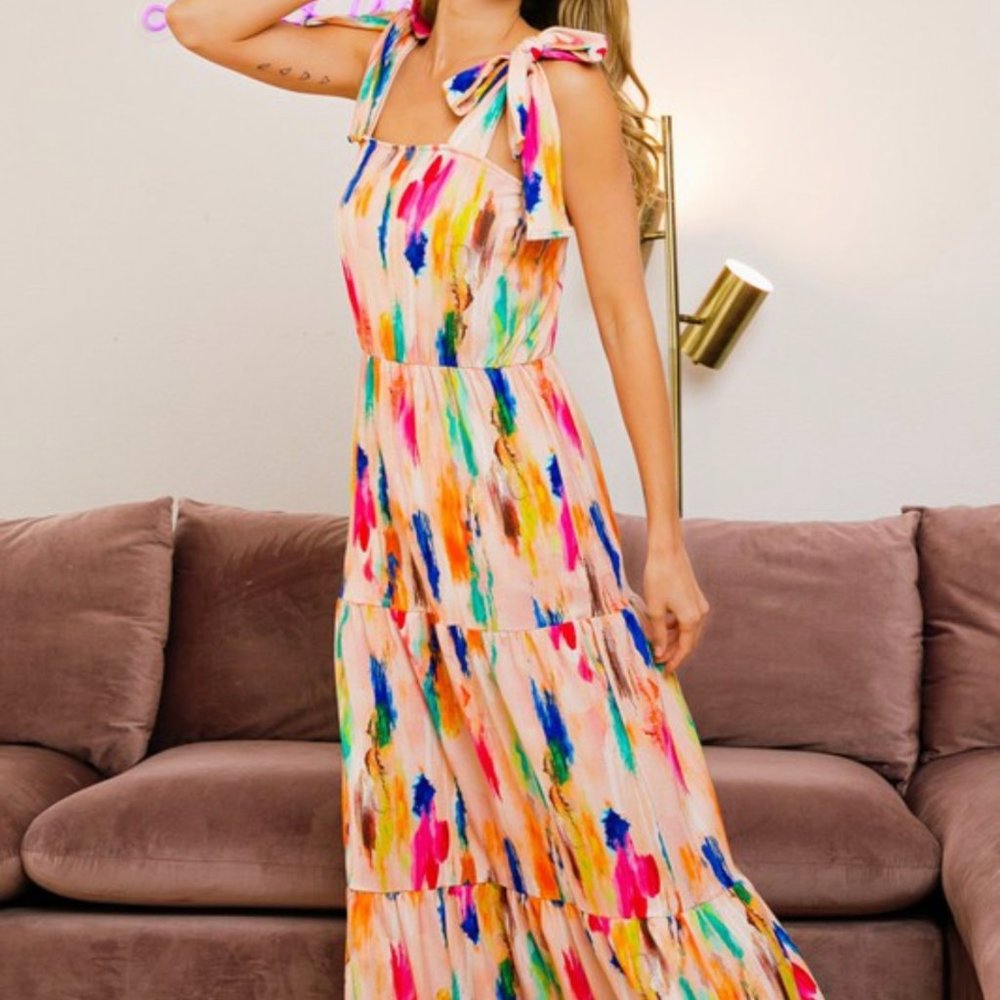 Colorful Tiered Maxi Dress